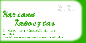 mariann kaposztas business card