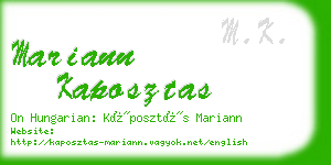 mariann kaposztas business card